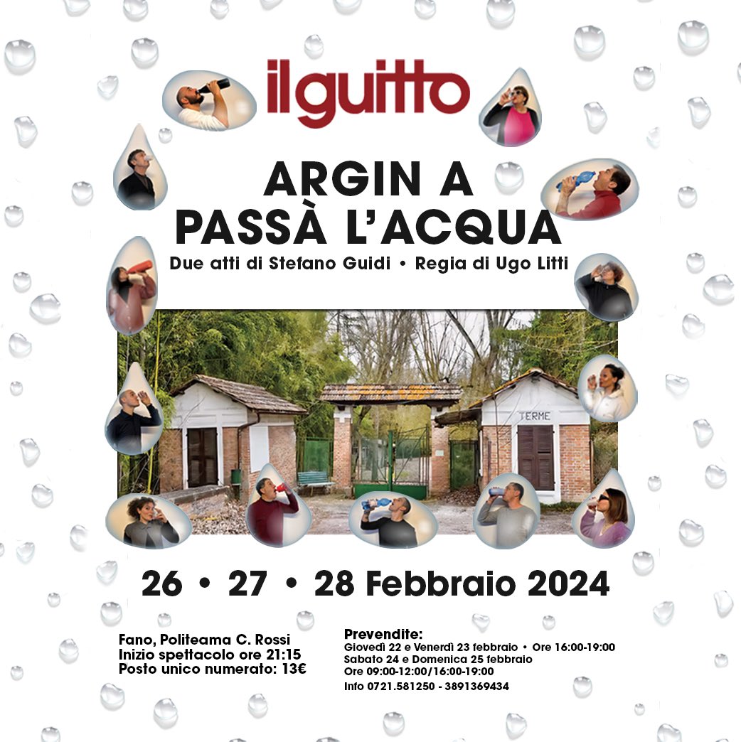 ilguitto's tweet photo. Torniamo al Politeama! 
Il 26, 27 e 28 febbraio con
Argin a passà l’acqua https://t.co/mAhCdAlkSg