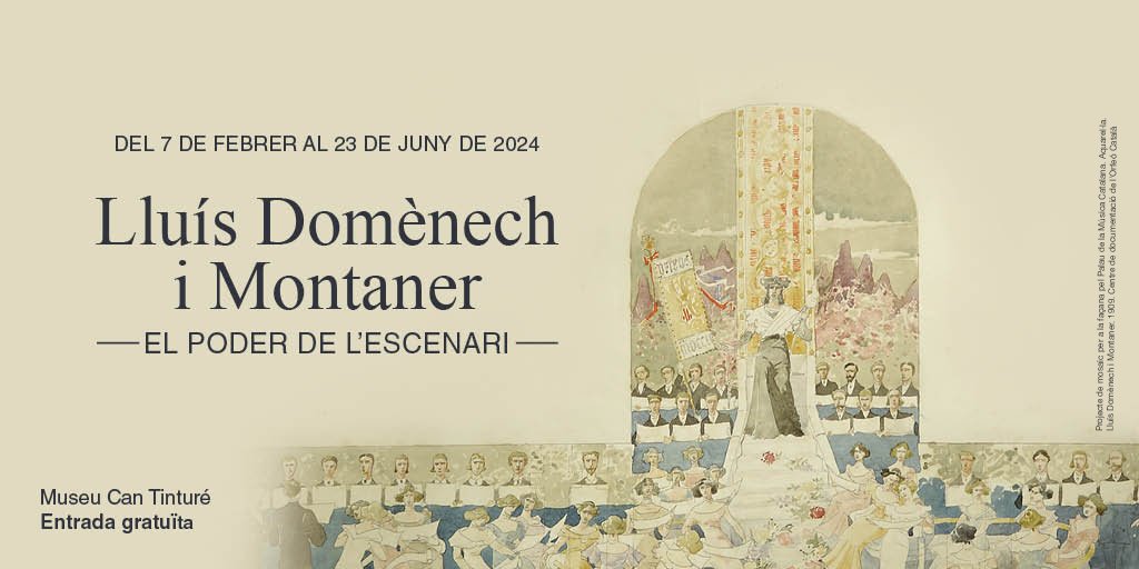 Aquest diumenge a les 13 h. Primera visita guiada a la nova exposició temporal 'Lluís Domènech i Montaner. El poder de l'escenari' Inscripcions obertes bit.ly/3UAY97Z