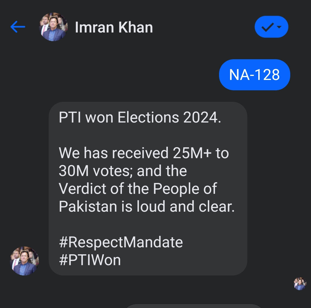 ThisHaroon's tweet image. Imran khan said PTI won it means pti won, RESPECT OUR MANDATE.