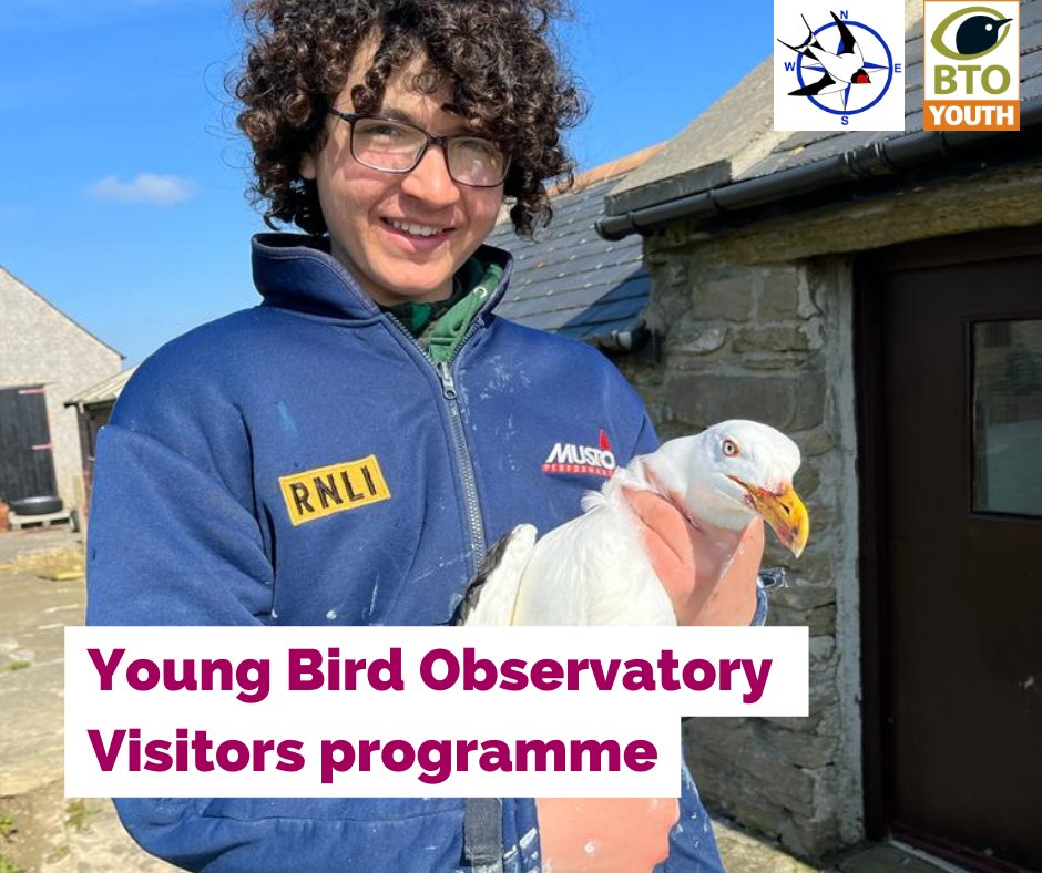 🌟Visiting a Bird Observatory? Apply for our Young Bird Observatory Visitors programme! 🐦 📆 Our first round of applications for 2024 are now open! Close at 11.59pm GMT Monday 19 February. 🔗 Visit bto.org/ybov for further details. #BTOYouth #YoungBirdObservers