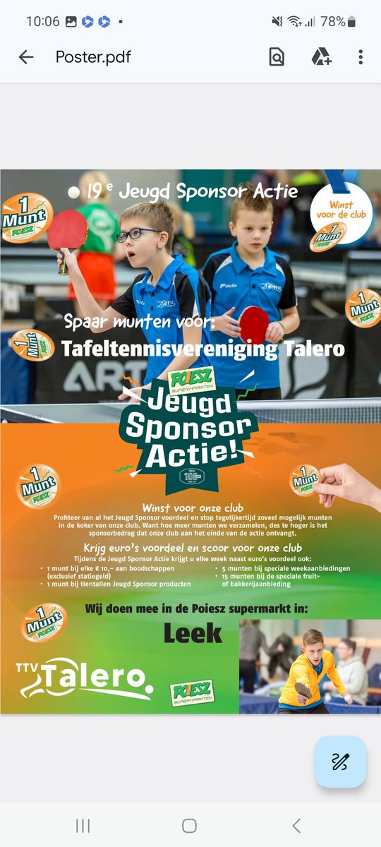 ttvTalero's tweet photo. Vanaf 12 februari kan je weer muntenverzamelen bij Poiesz . Help onze club en vul de koker van Talero bij @PoieszSuper in Leek. https://t.co/jhaeQcwnfq