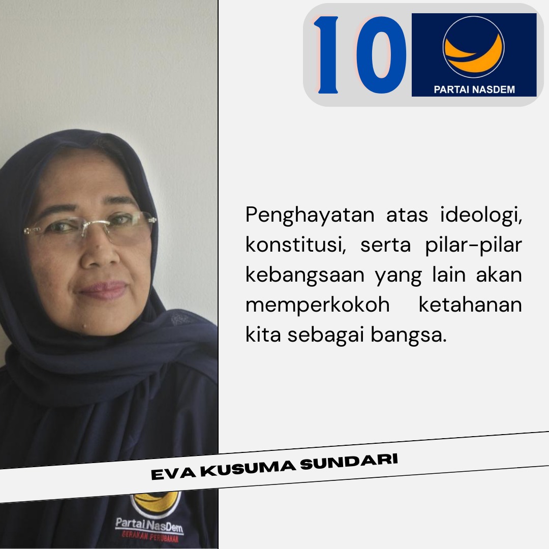 kaniaeri2's tweet photo. Pemghayatan atas ideologi konsitusi serta pilar-pilar kebanggsan yang lain akan memperkokoh ketahanan kita sebagai bangsa.
#Nasdem
#SavePRT
#Jatim
#Madiun
#Nganjuk
#jombang
#Mojokerto
#EvaSundari
#EvaKusumaSundari https://t.co/jJE4JO3s3b