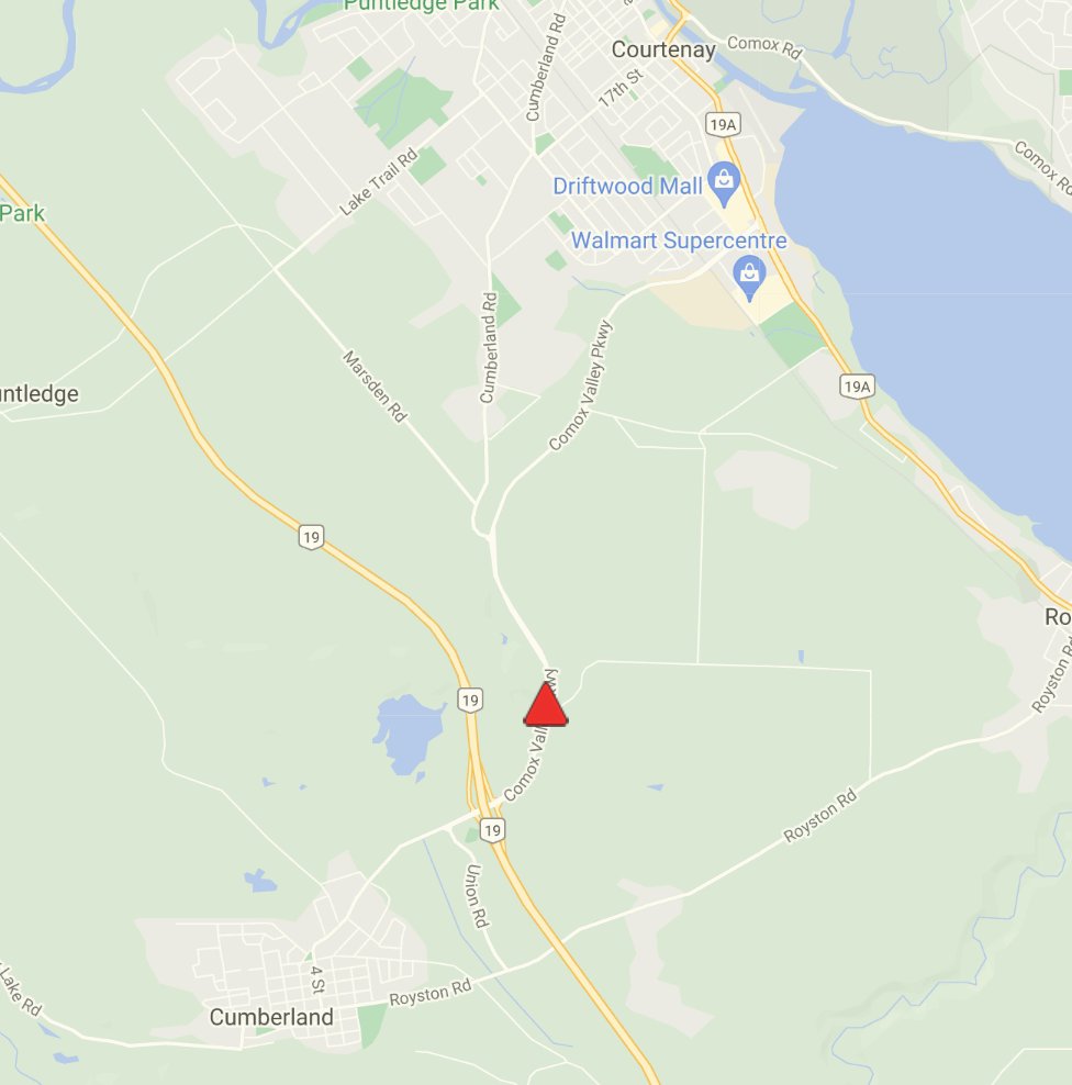 DriveBC's tweet image. ⛔️CLOSURE #ComoxValleyPkwy - southbound traffic between Minto Rd and Cliff Ave (#BCHwy19A) is not getting through due to a vehicle incident. #ComoxBC
ℹ️drivebc.ca/mobile/pub/eve…