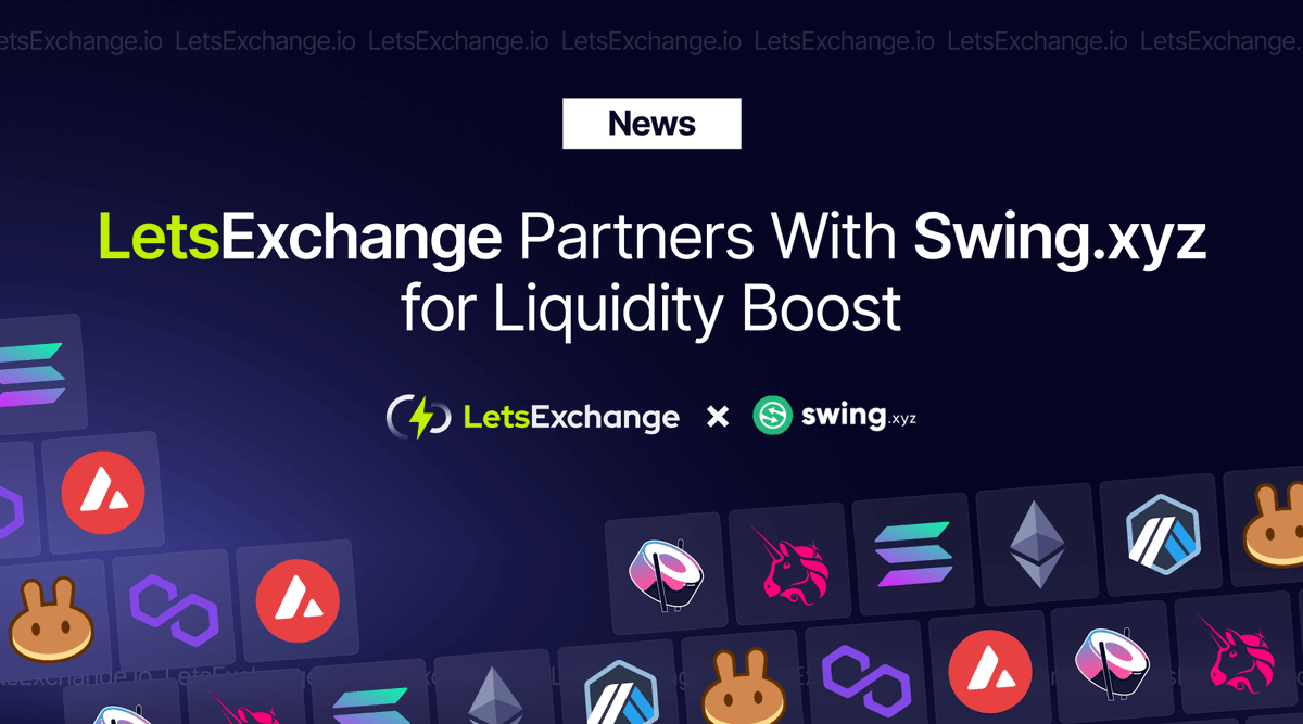 letsexchange_io's tweet photo. ⭐ @letsexchange_io announces our partnership with @swing_xyz, the leading crypto liquidity routing platform.
🔥 This means more options, better rates, and faster transactions for our users. 👍 Learn more about this collaboration! 

#LetsNews, #LetsPartner
https://t.co/wpgJcWfQn5 https://t.co/D2hmnXRmBE