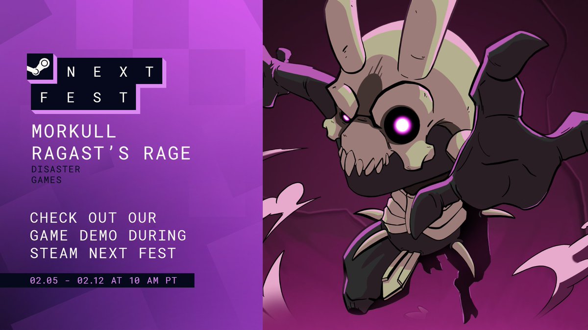 The #SteamNextFest is already ongoing!

Have you tried our demos?

Morkull Ragast's Rage: store.steampowered.com/app/2191540/?u…

Bubble Ghost Remake: store.steampowered.com/app/2412240/?u…