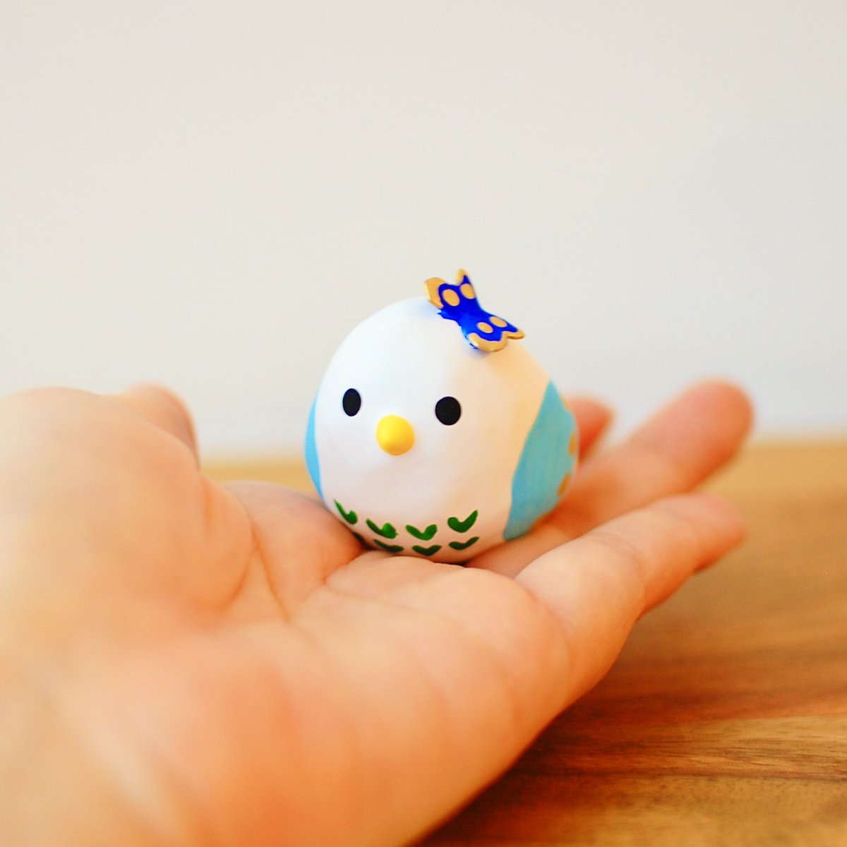 カラフルな小鳥張り子〈青〉