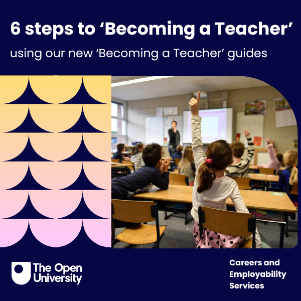📣 New blog alert!

Becoming a teacher provides the opportunity to inspire and shape the lives of current and future generations. 

Follow these 6 steps to explore different routes to teaching careers with the help of our ‘Becoming a Teacher’ guides: open.ac.uk/blogs/careers/…