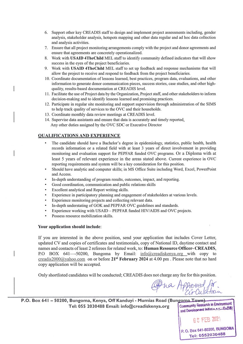 Job Advert, Vacancy.