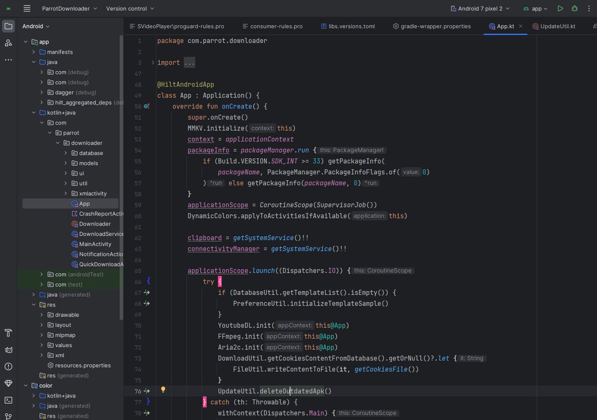 sampatsharma865's tweet image. I am liking this new ui of Android Studio Hedgehog