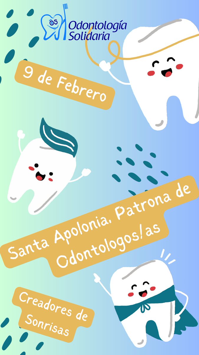 📌📌 Feliz día a todos los odontólogos/as en el día de Santa Apolonia, Patrona de los dentistas. !Gracias por crear sonrisas !🦷🦷
#santaapolonia #odontologos #odontologas #saludbucodental #odontologiasolidaria #voluntariado #hazvoluntariado #creasonrisas