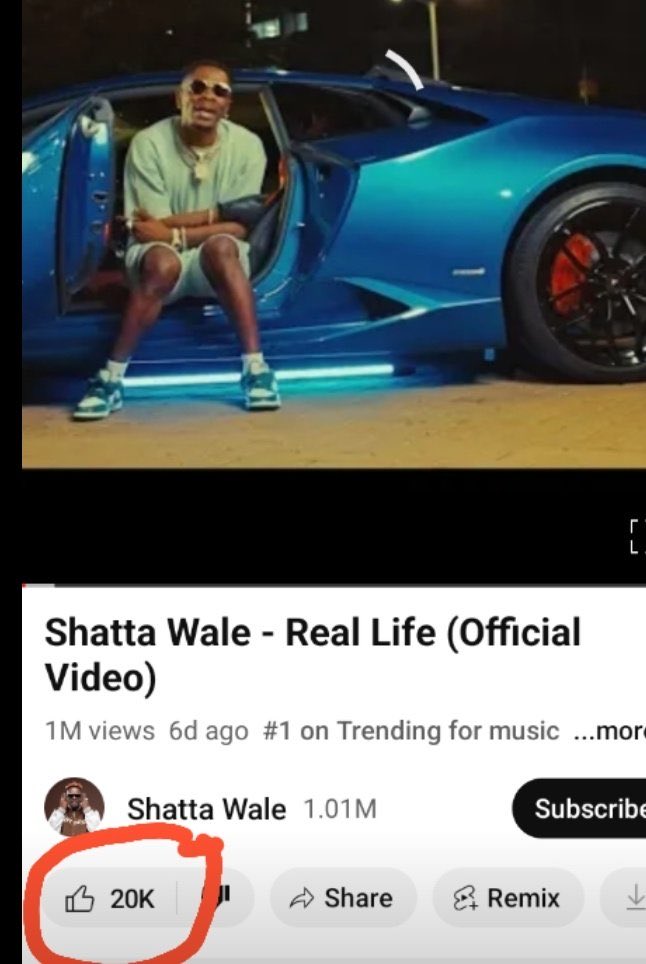 Shatta wale should be in the Guinness book of records by now. 1 million views within 6 days with only 20k likes? Even if the holy spirit tell me to believe kraaa I won't believe 😂😂😂