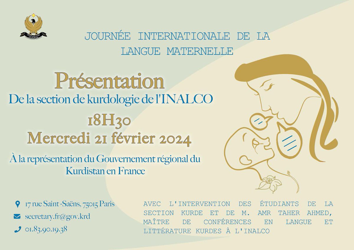 À l’occasion de la Journée internationale de la langue maternelle, nous organisons une rencontre avec les étudiants en kurdologie de l’Inalco. 
Évènement tout public.