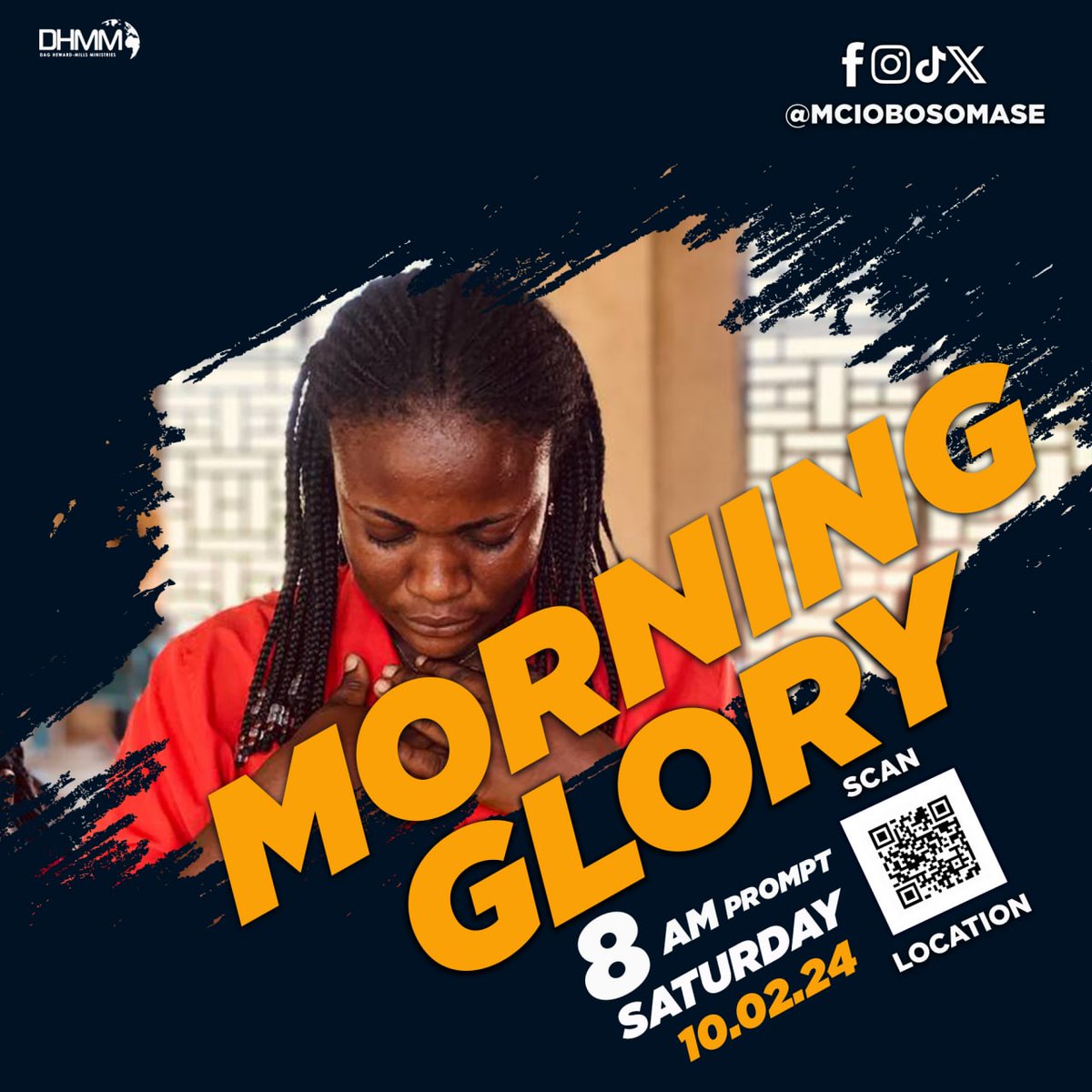 Do not be left out tomorrow as we seek the Lord. He will hear our prayers. Scan the code on the flyer and join us at the church premises. 

#MorningGlory #Kabod
#MCI_OBOSOMASE