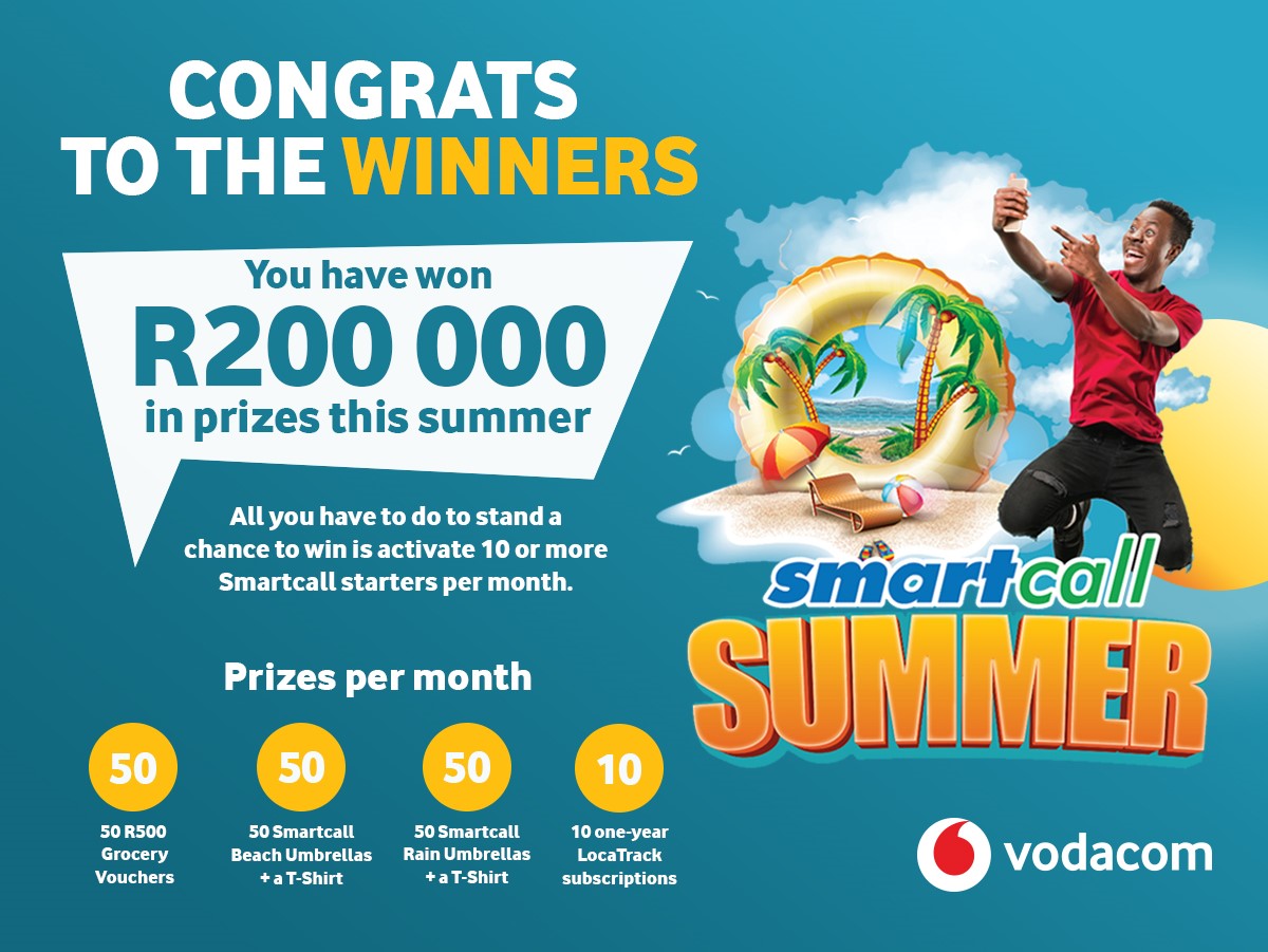 SmartcallVSP2's tweet photo. 160 winners a month! Congratulations to our lucky agents who activated 10 or more Smartcall starters and WON!
Keep working hard👏 #changinglives
#SmartcallSummer #VodacomVSP2Premium https://t.co/eWAuc2EsEI