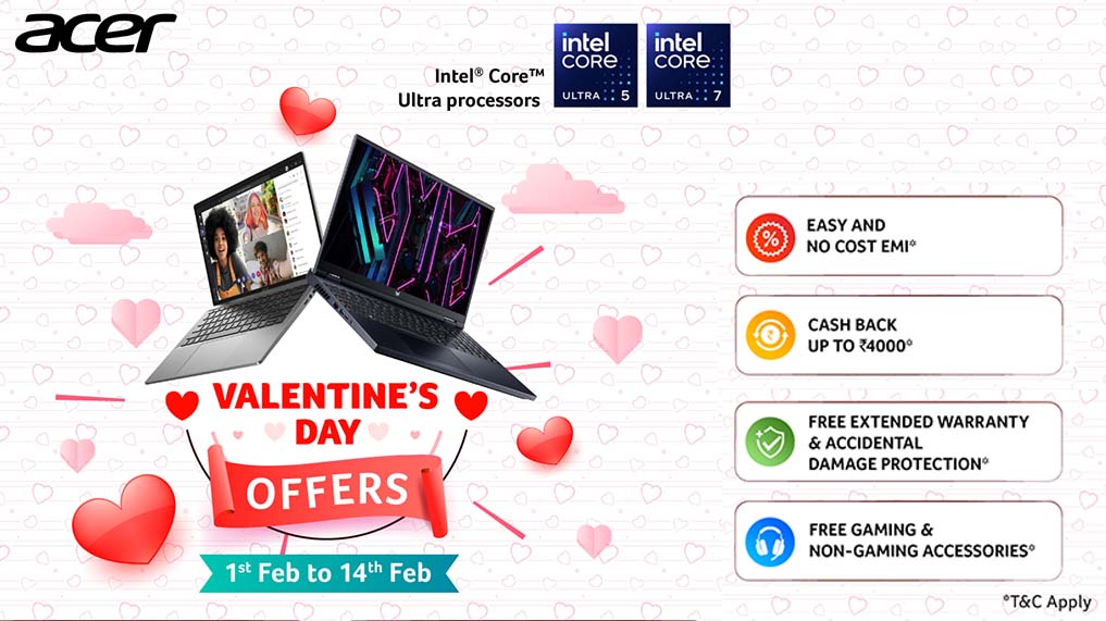 dterminalIN's tweet photo. Celebrate This Valentine's Day with Irresistible Deals on Acer Products
Acer India is excited to announce its exclusive #offers and discounts for Valentineโs Day 2024. From February....
To Read Complete News๐https://t.co/nuTwI5ZxDi
#AcerIndia #AcerPC #AcerGamingLaptop https://t.co/8okEFoMmJd