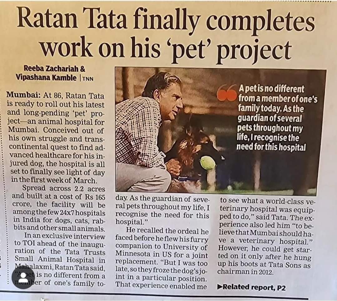sanjay_daddy's tweet photo. Sir Ratan Tata is always a backup support to our nation. Man of golden heart . His social reforms bring great awareness for both human and animal welfare @PMOIndia @AmitShah @RNTata2000 @TataPower https://t.co/6nAaJ4wXMs