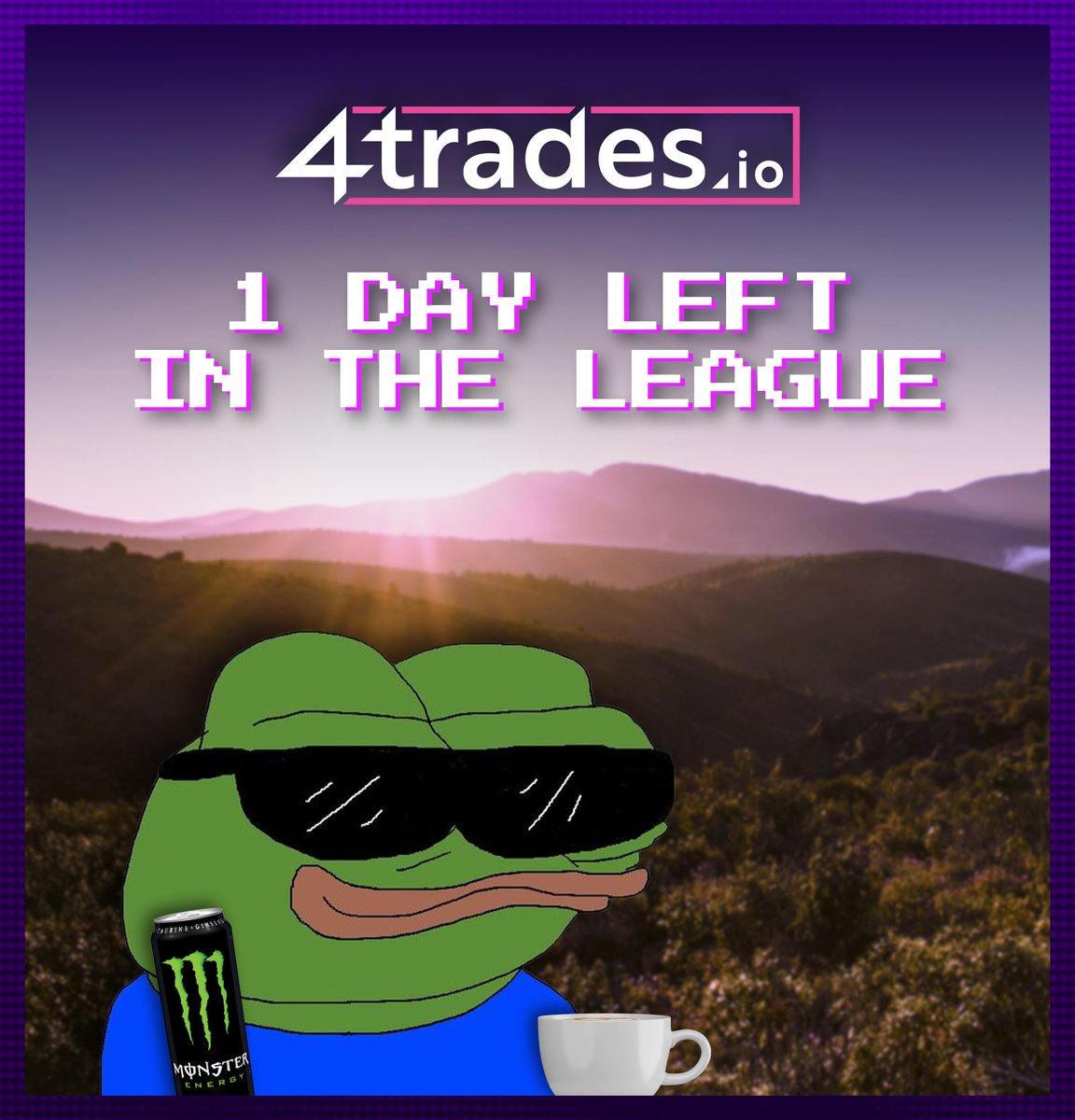 4tradesio's tweet photo. #GM 4traders ☀️

Only 24 hours left to show off those killer moves, #flex those skills and drop the mic on this #league! 

#BTC #Solana #Crypto #forextrader https://t.co/qcwdC13DZ0
