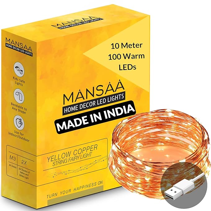 MANSAA M6 USB LED String Light | 10 Meter 100 LEDs | Yellow Color | USB Operated | Home Decor LED Light 

#MANSAALEDStringLight #HomeDecorIllumination #USBLEDLights #WarmAmbiance #DecorativeLighting #EnchantingSpaces #RadiantHome #LEDStringLights 

amzn.to/498Iote