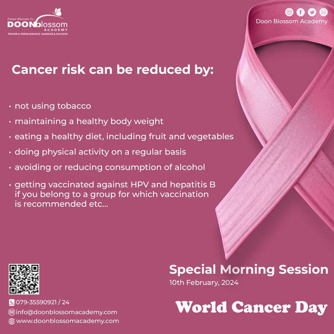 DoonBlossom's tweet photo. Embracing Courage: Today and every day, 
DBA stands with warriors, survivors, and champions in the battle against cancer. Let's shine a light on resilience and unity. 
With little care and strong determination one can beat Cancer.🎗️

#CancerAwareness #HopeInAction https://t.co/vIp26zJP2k