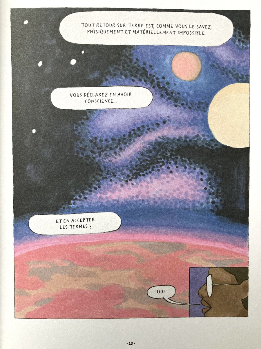 #VendrediLecture L’album de Science-Fiction « Astra Nova » de Lisa Blumen - Prix @LesUtopiales BD 2023. 🖊️ Du space opéra en huis clos intégralement réalisé aux feutres.