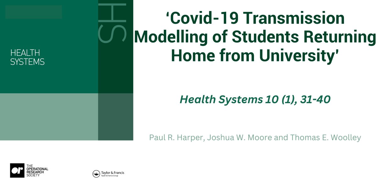 OR Society Research and Publications (@ors_res) on Twitter photo 👀Have you read ‘Covid-19 transmission modelling of students returning home from university’? This was awarded best paper in <a href="/healthsystemsj/">Health Systems Journal</a> (Griffiths Medal) in 2023
👉Read at bit.ly/46vzvru
#ThisIsOR #ORMS #HSJournal
<a href="/ThomasEWoolley/">Thomas Woolley</a> <a href="/profpaulharper/">Paul Harper</a> <a href="/Moore_JW_/">Josh Moore</a> 👀Have you read ‘Covid-19 transmission modelling of students returning home from university’? This was awarded best paper in <a href="/healthsystemsj/">Health Systems Journal</a> (Griffiths Medal) in 2023
👉Read at bit.ly/46vzvru
#ThisIsOR #ORMS #HSJournal
<a href="/ThomasEWoolley/">Thomas Woolley</a> <a href="/profpaulharper/">Paul Harper</a> <a href="/Moore_JW_/">Josh Moore</a>