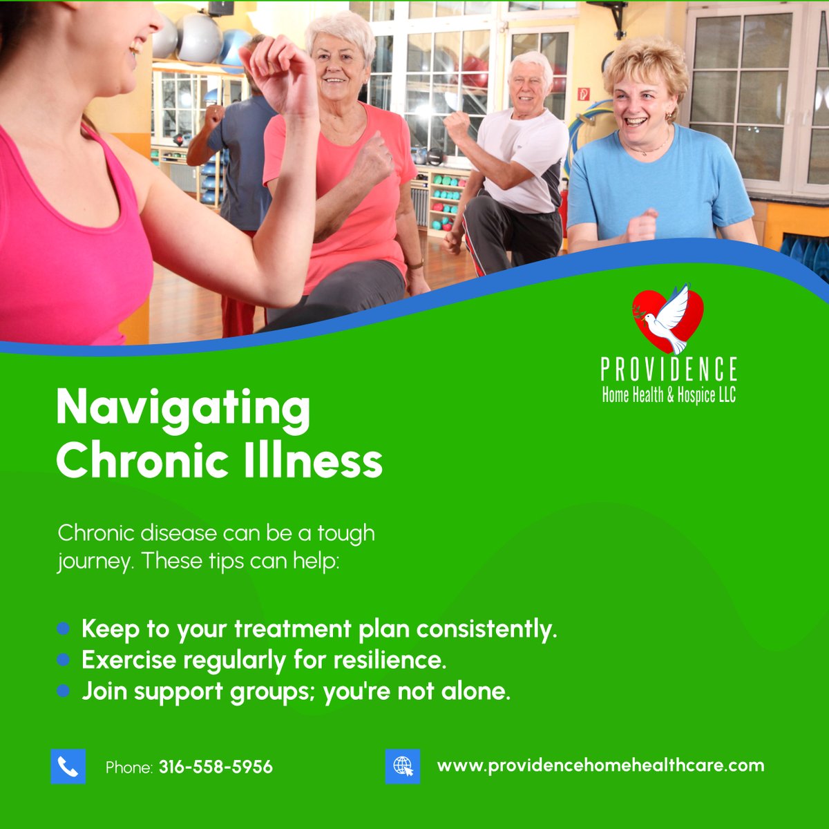Brave the unchartered waters of chronic illness by following these tips: adhere to your treatment plan, exercise daily, and seek comfort in shared experiences. 

#ChronicIllnessManagement #WichitaKS #HomeHealthCare