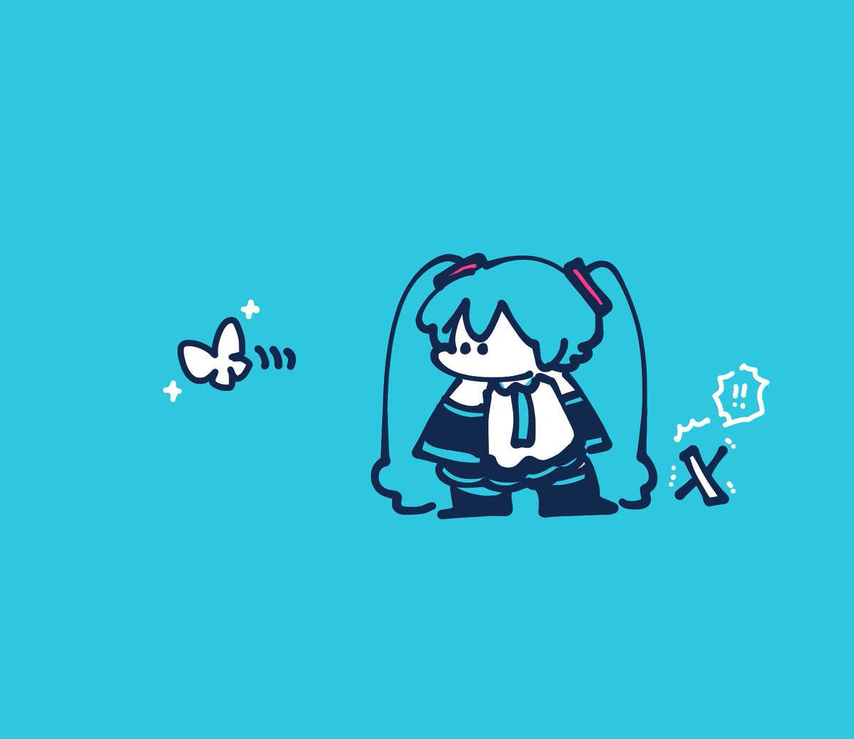 初音ミク 「気になるミクさん 」|袁のイラスト