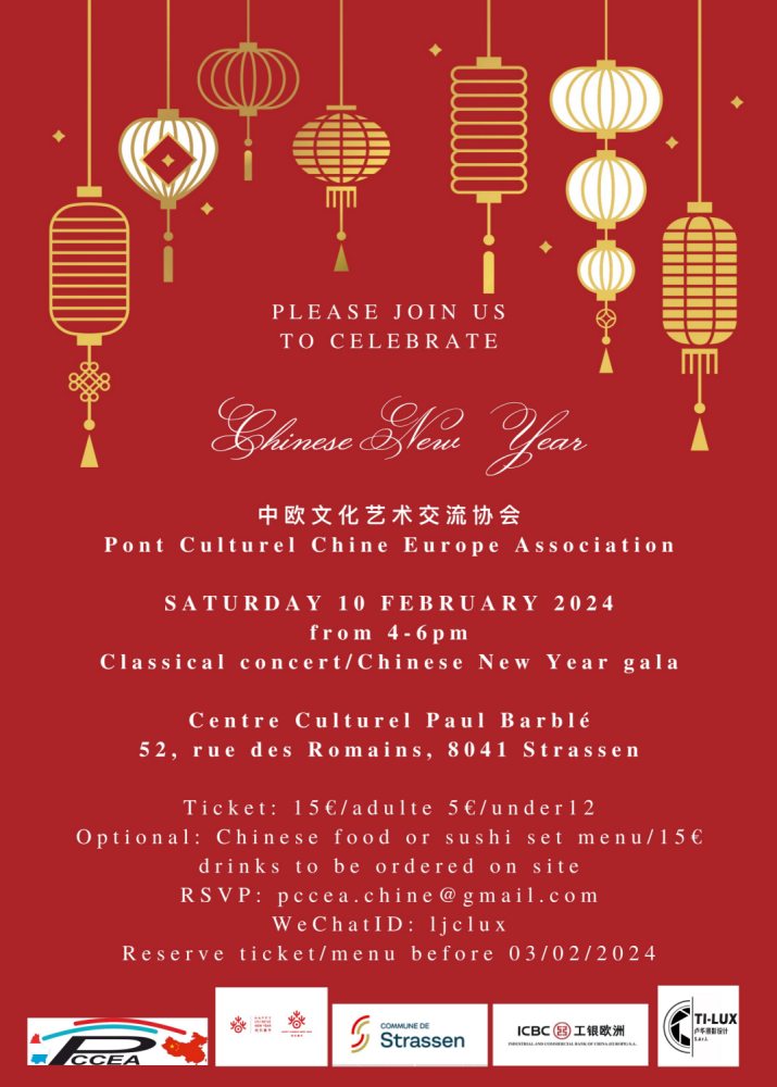 ccclux's tweet image. On the occasion of the 2024 Chinese New Year, the China Cultural Center in Luxembourg is going to kick off a series of activities for the Year of the Loong.
Get a sneak peek of the exciting content, and stay tuned for more!
ccclux.lu/news/381-2024h…