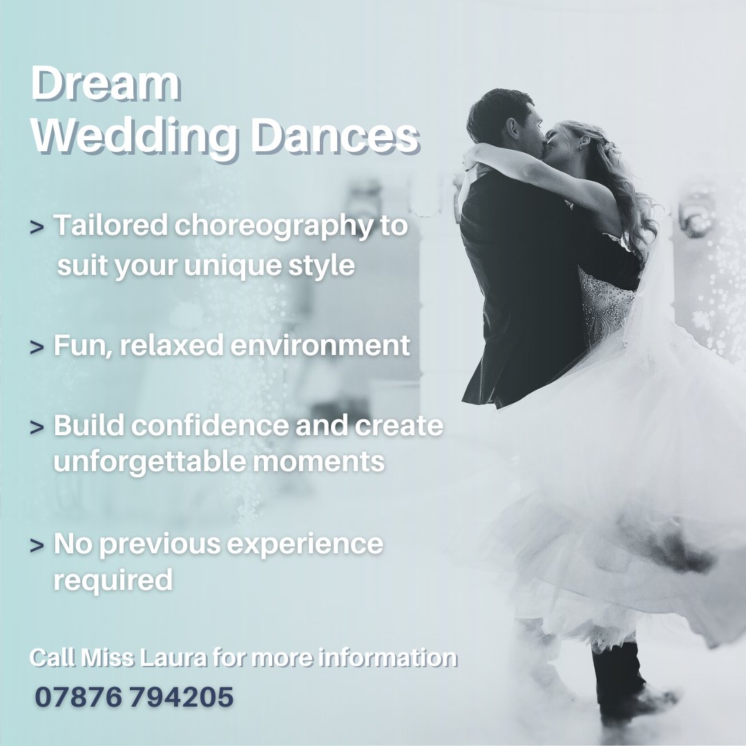 LSSchoolOfDance's tweet image. Are you ready to take centre stage on the most magical day of your life? 💐✨

Call Miss Laura to make your wedding dance as special and unique as your day!
 📞 07876 794205
-
-
#LauraSandhamSchoolOfDance #DanceClassesForAdults #DanceClasses #Lancaster #WeddingDance