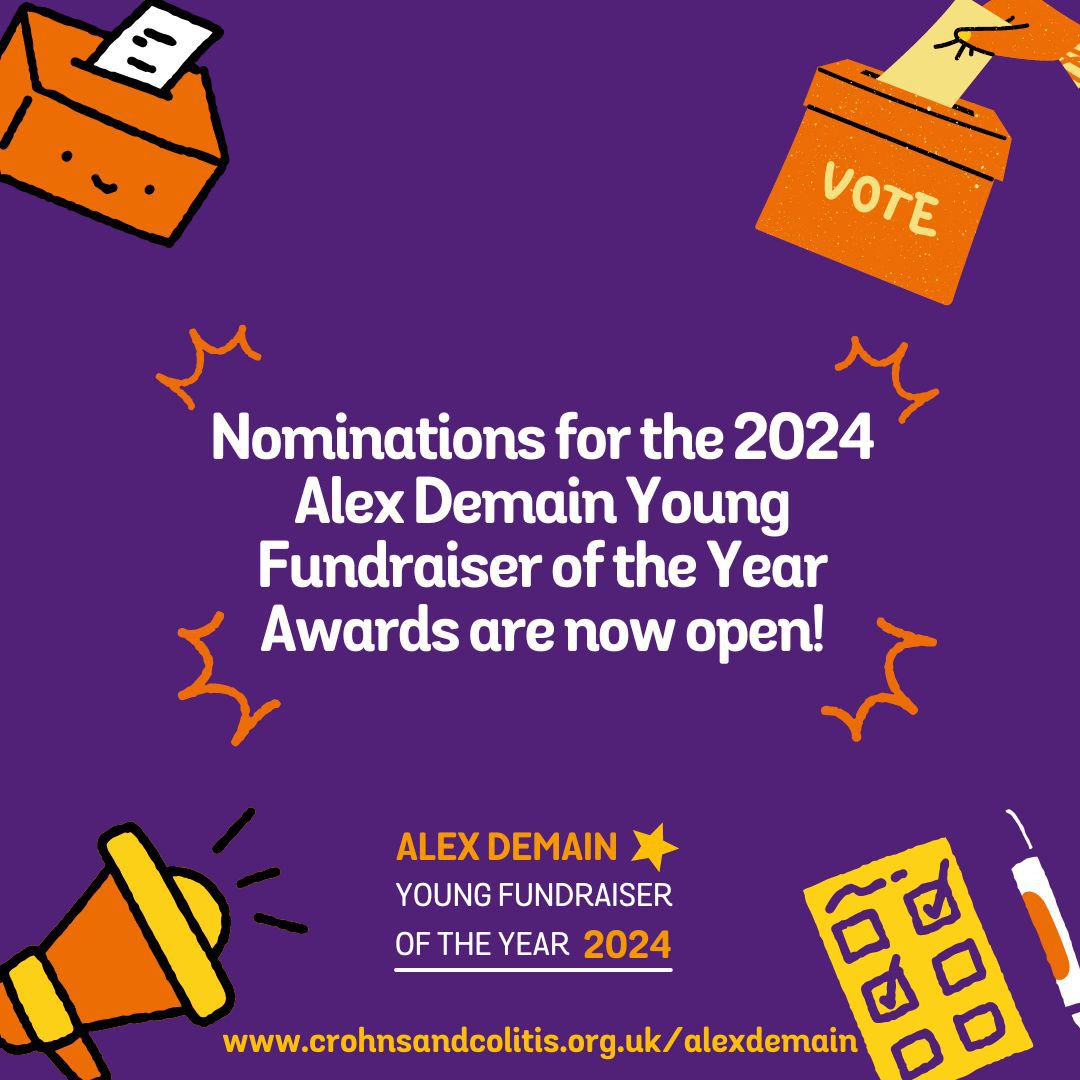 CrohnsColitisUK's tweet photo. Driven. Caring. Dedicated. Ambitious. If these are words that describe someone you know, nominate them today for the Alex Demain Awards! Nominate here: https://t.co/GMZmhWMY0t

#AlexDemainAwards #Crohns #Colitis #IBD https://t.co/DBIa5C0NW7
