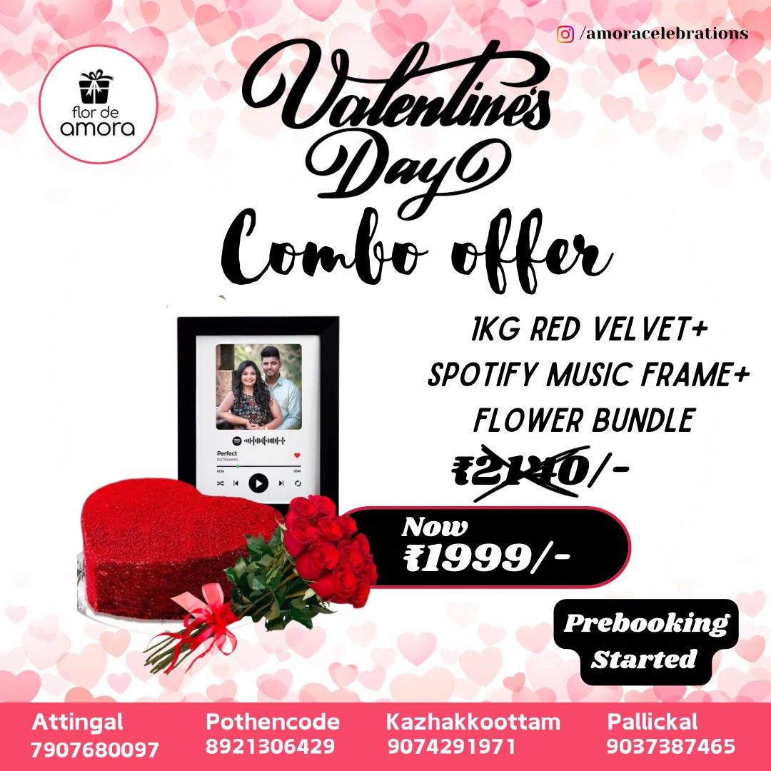 AmoraKazkutm's tweet photo. Valentines Day Special Combo Offer .... amoracelebrations    
Pre booking Started
   #cakes #gifts #valentine2024 #valentinesgifts #trivandram #attingal #pothencode #pallickal #flordeamora https://t.co/ylWlDgrMR4