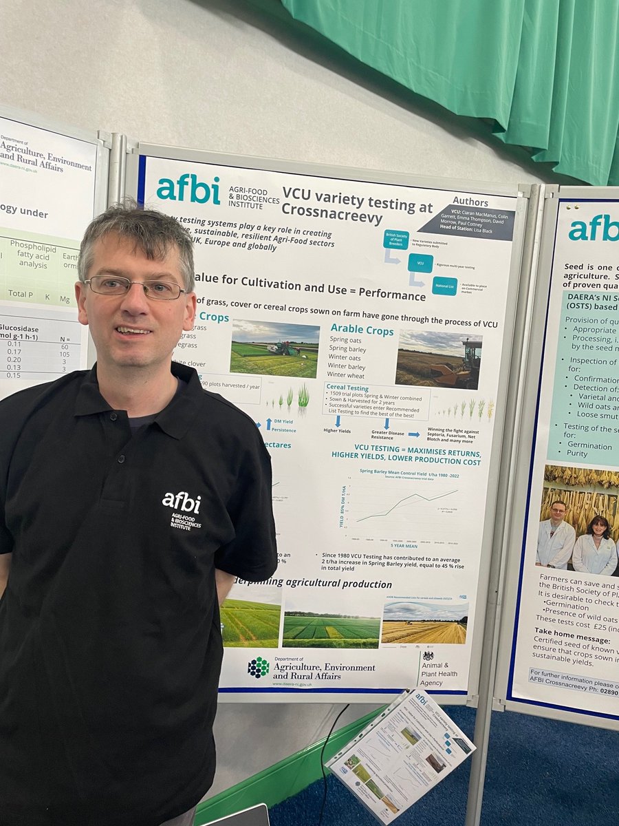 The Herbage VCU team presented a poster on the strategic significance of plant testing for ‘Value, Cultivation & Use’ in Herbage and Cereal crops and it’s benefits in increasing crop performance for Breeders and Farmers alike at the Ulster Arable Conference hosted by CAFRE