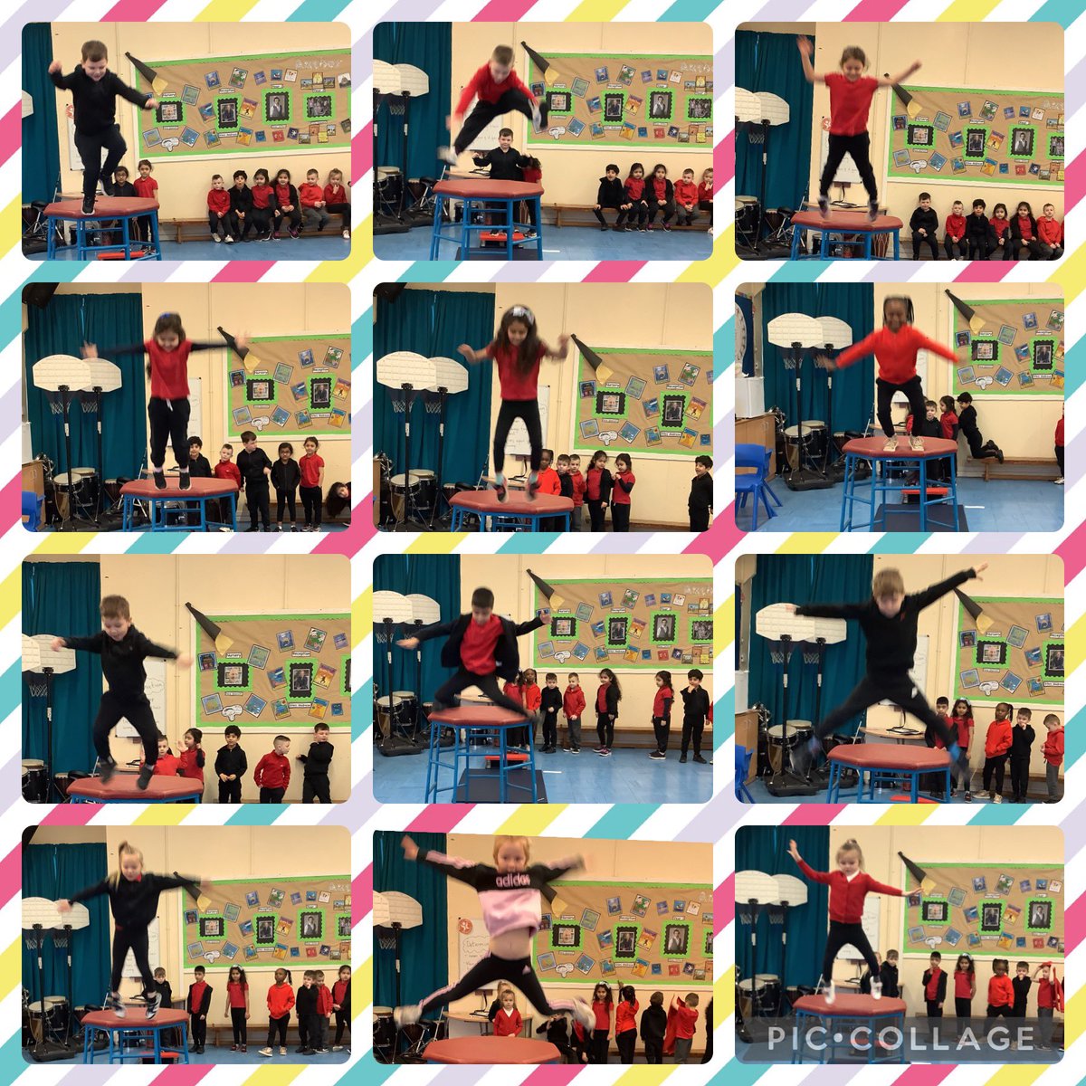 We love gymnastics especially practicing our big jumps at the end. This week we practiced straddle jumping. @MrSmith_falla @FallaParkSchool @Miss_Carr_Falla