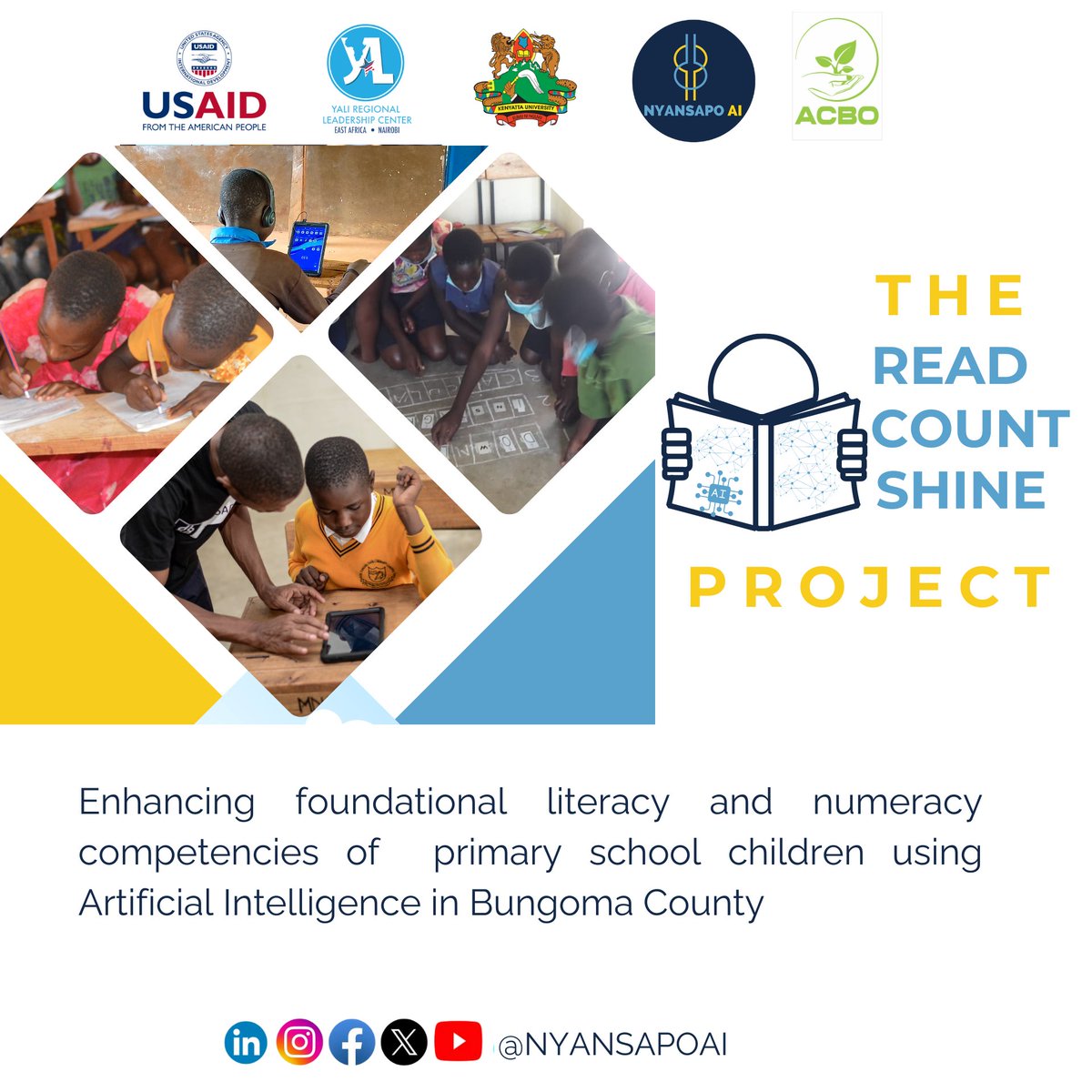 We are thrilled to share our Project in Bungoma ,in partnership with @usaid @yali_rlc_ea @kenyattauniversity and Amani CBO,the read count and shine project is aimed at enhancing foundational literacy and numeracy in Bungoma county 
#AIforkids #literacy #numeracy #letthemlearn