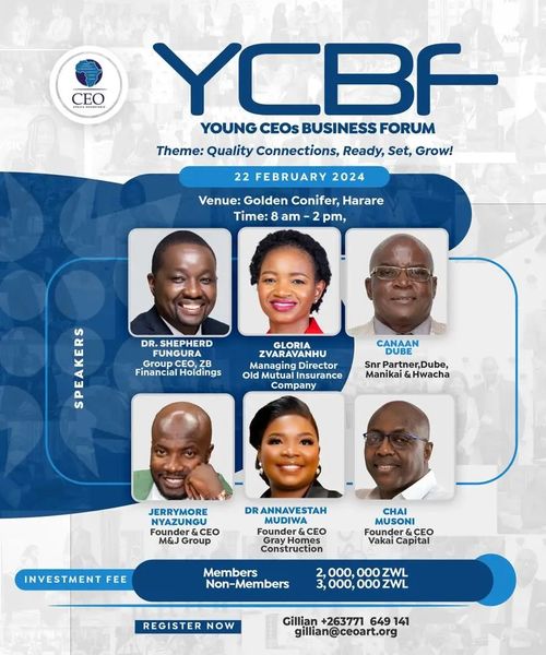 CEO Africa Roundtable is inviting you to the Young CEOs Business Forum, a prestigious gathering that brings young CEOs to share their experiences, exchange ideas, and explore opportunities.  

To register click the link:
ceoart.org/ycbf2024/
 #YoungCEOsBusinessForum