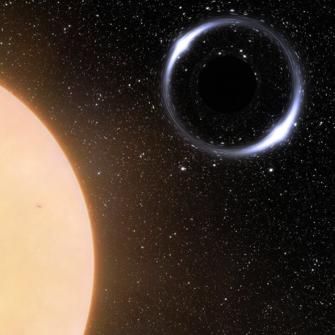 latestinspace's tweet photo. The closest known black hole to Earth is just 1,560 light-years away black 🕳️ https://t.co/au3FJwAQ3D
