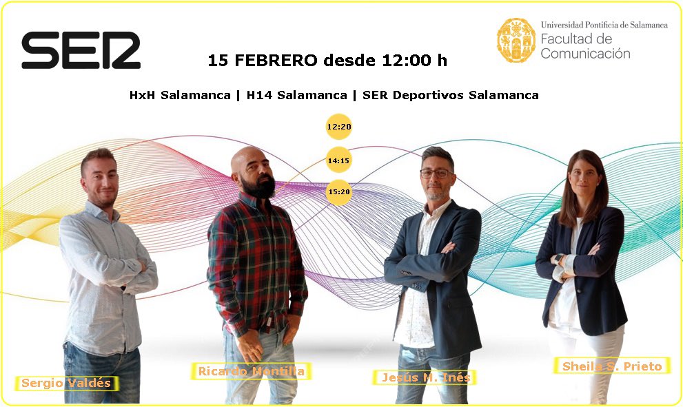 🟡 Jueves | 15 febrero 

en directo desde la <a href="/fcomsalamanca/">fcomsalamanca</a> 

la radio fuera del estudio…con los estudiantes.