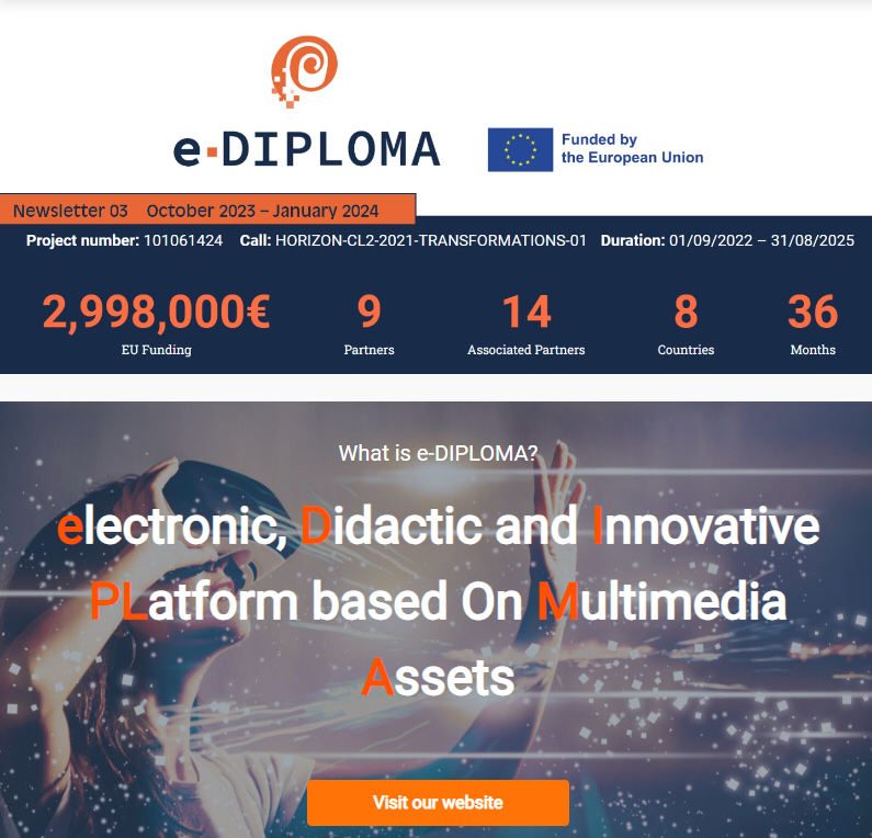 e_diploma_EU's tweet photo. Our 3rd Newsletter is going around 🥳It was a period filled with events, milestones, and updates!
🇪🇺Including our first annual project review, don't miss out! Read all about it here: https://t.co/IuStSFqkqq
#elearning #HEproject #horizon https://t.co/LABJQoIGEB