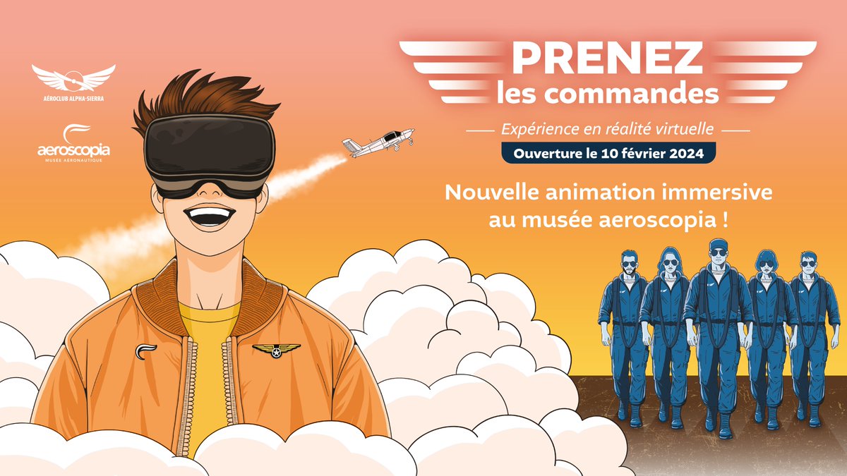 Prenez les commandes d'un #Extra300, en #VR ✈️

J-1 avant l'ouverture de notre simulateur de vol en réalité virtuelle ! 
Seul, entre amis ou en famille, vivez cette #expérience immersive interconnectée 🤩

Plus d'infos et réservation : aeroscopia.fr/simulateurvr