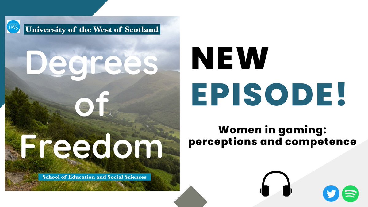 We have a new episode out today! In it, 
Dr. Nidia Aviles Nunez interviews Dr. Danielle Kelly (<a href="/DerryAcademic/">Dr Danielle Kelly</a>) about their research on Women in Gaming: perceptions of gender and competence.

Listen at: open.spotify.com/episode/1i0tfY…

#degreesoffreedom <a href="/UniWestScotland/">UWS</a> <a href="/ResearchUWS/">UWS Research Services</a>