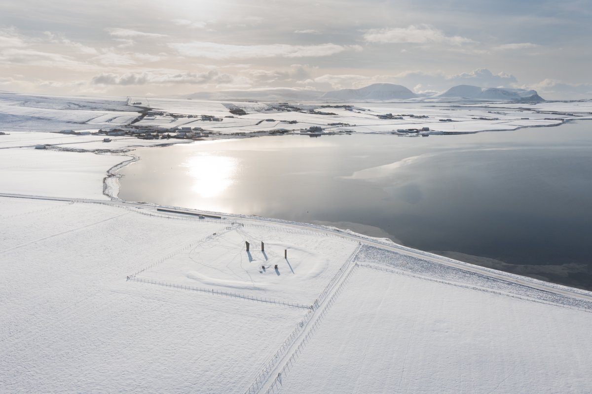 The Standing Stones of Stenness looking pretty special in the calm snowy Orkney landscape.