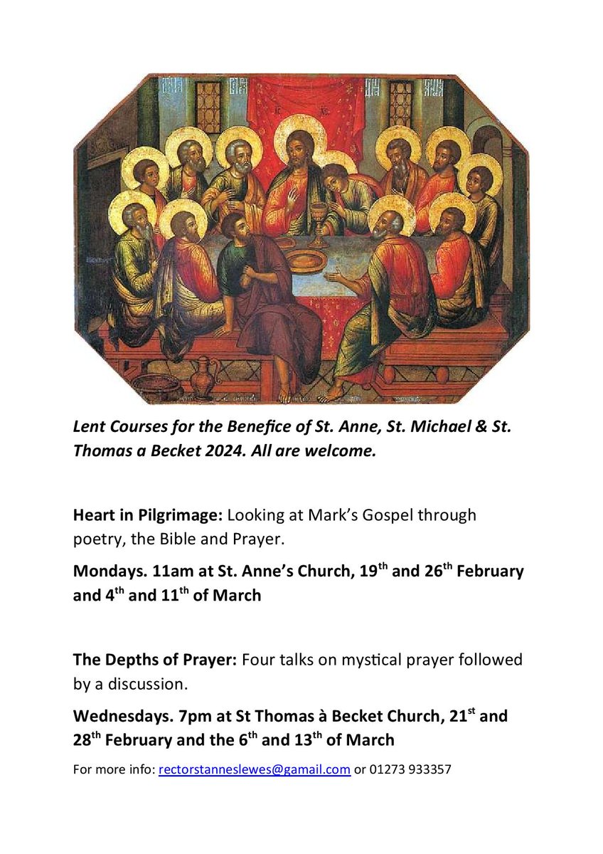 ChurchStAnnes's tweet photo. LENT COURSES

LENT COURSES 2024
at the Benefice of St. Anne, St. Michael &amp; St. Thomas a Becket 2024.

#lent #lewes #lentcourse #stannes #church #courses #sussex https://t.co/ZehqDSBecR