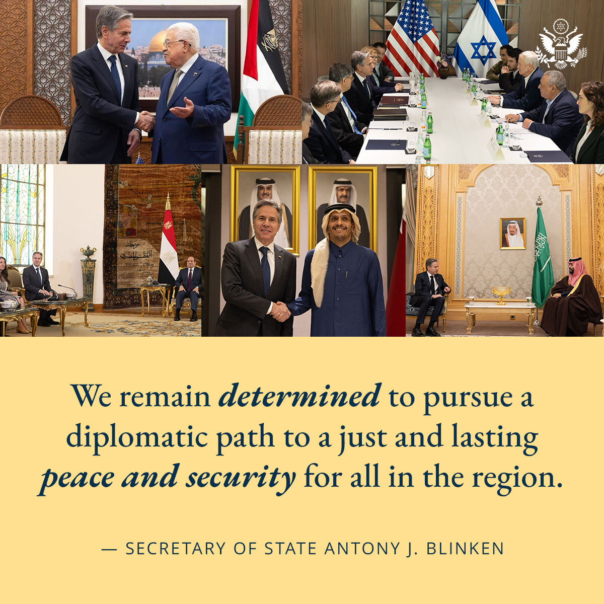 StateDept's tweet image. You can see the path forward for Israel and for the entire region with integration, normalization, security assurances, and the pathway to a Palestinian state. That entirely changes the equation &amp;amp; the future for the better for Israelis, for Arabs, for Palestinians. - @SecBlinken