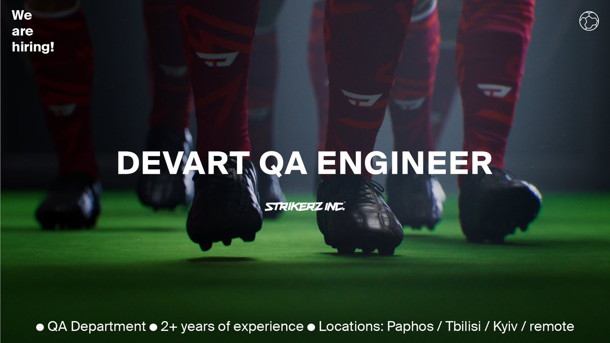 We invite DevArt QA Engineers to join our team 🔥 Your task is to ensure the highest quality in our game using your experience and love of football ⚽ 📩 You can apply via the link: strikerz.inc/devart-qa-engi…