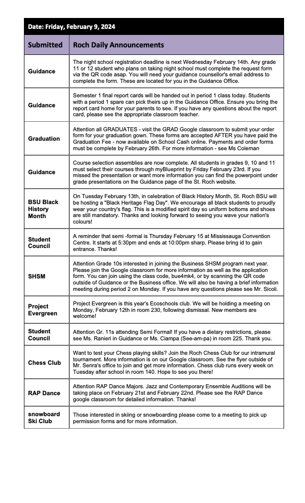 St. ROCH Daily Announcements tweet media