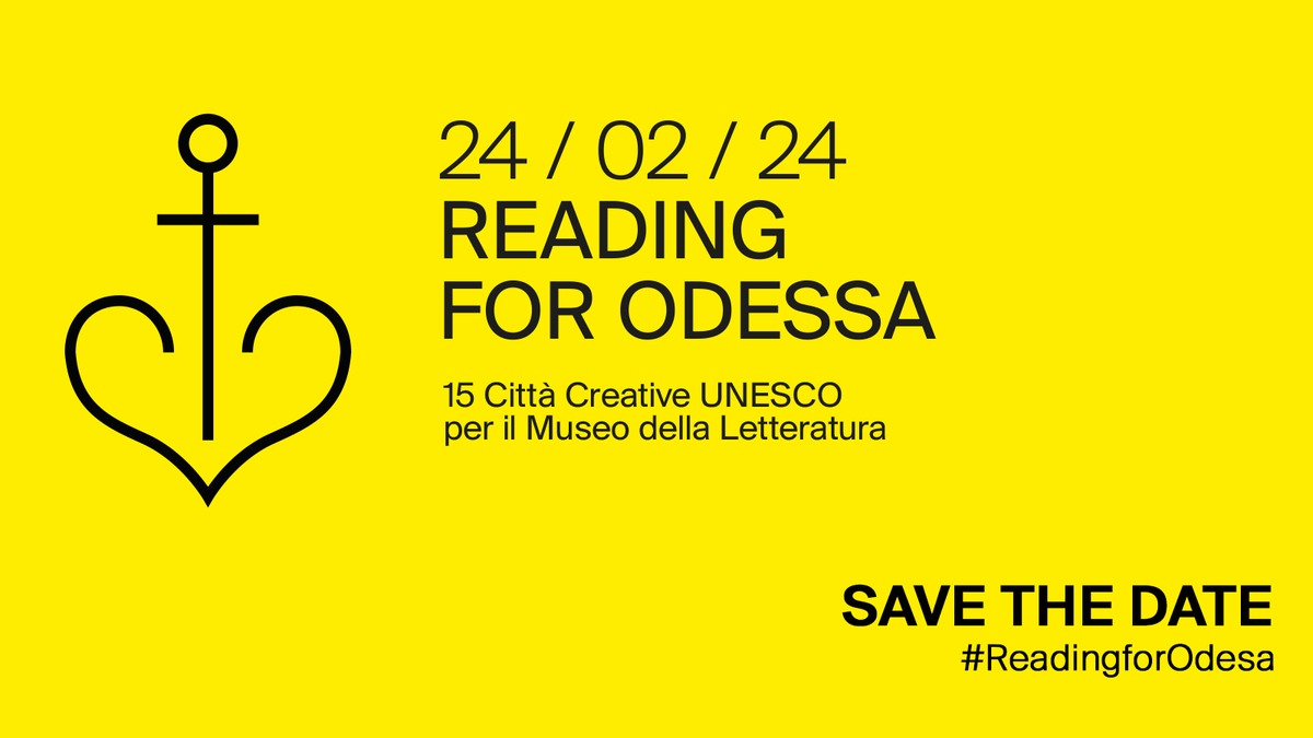 𝗦𝗔𝗩𝗘 𝗧𝗛𝗘 𝗗𝗔𝗧𝗘 | 𝗥𝗘𝗔𝗗𝗜𝗡𝗚 𝗙𝗢𝗥 𝗢𝗗𝗘𝗦𝗦𝗔 📷bit.ly/READINGFORODES… #ReadingForOdesa Evento internazionale lanciato da Fondazione Arnoldo e Alberto Mondadori e Comune di Milano, al quale hanno aderito altre 14 Città Creative UNESCO della Letteratura.
