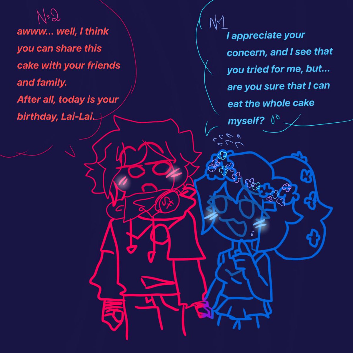 _LaSkyAuthor_'s tweet photo. I know I show quite a bit of everything despite the wide variety of my characters, but hey!
La!Sky is exactly one year old since its creation! I'm so proud that she went from being an ordinary character in questions to becoming something more
Arts made by @FonkiCatVell
#LaSky https://t.co/CMB1IdsqAc