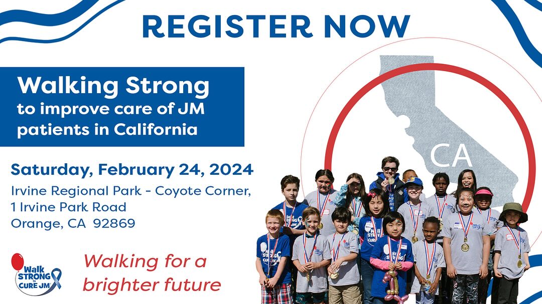 curejm's tweet image. Join us in SoCal on Feb 24 for the start of Walk Strong 2024! Let's walk for a brighter future and celebrate our rare warriors during Rare Disease Week. Irvine Regional Park, 8:00 am Pacific. RSVP: curejm.org/walkstrong #WalkStrong #RareDiseaseWeek