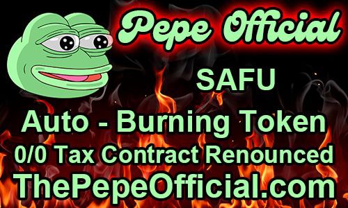 whale0x69's tweet photo. @cryptoworld202 Check out Pepe Official. Great community with diamond handed holders. Amazing unique contract auto burning, almost 20% has  been burned  LP Burn 0tax Renounced Contract 100/100 tokensniffer

https://t.co/R6L3ixq700

$PEPE #PEPEOFFICIAL @ethofficialpepe
TG: https://t.co/WCMzWe5tPu https://t.co/XMy2FGvoPp