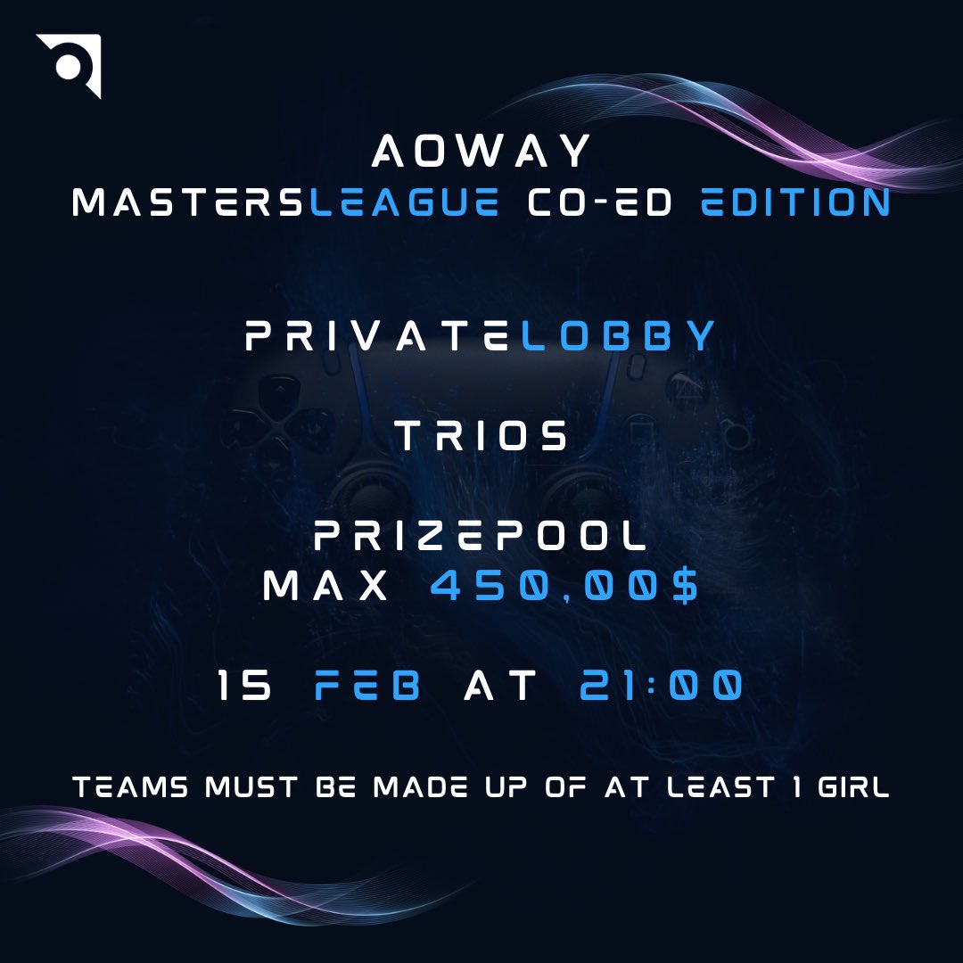 AWYesport's tweet photo. Boys and girls it's time to unite and challenge you 🔥

Sing up here:
https://t.co/JhbFvbh9tn https://t.co/CPN4hZIsD4